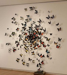 Lindas borboletas na parede faça você mesmo: 140+ (Foto) decorações no interior (papel, volumétrico, adesivos)