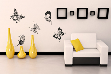 Lindas borboletas na parede faça você mesmo: 140+ (Foto) decorações no interior (papel, volumétrico, adesivos)