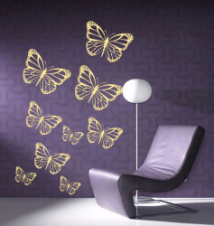Lindas borboletas na parede faça você mesmo: 140+ (Foto) decorações no interior (papel, volumétrico, adesivos)