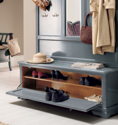 Os tipos mais práticos de banquetas para o corredor: com prateleiras, assento e cabide! 215+ (Photo) Exemplos de design