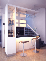 Bar para garrafas no interior do apartamento ou casa - Como melhor fazer? 120+ (foto) de uma árvore, andar, angular