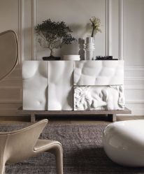 Características Dresser branco 200+ (fotos) opções (brilhante, com gavetas, sem alças)