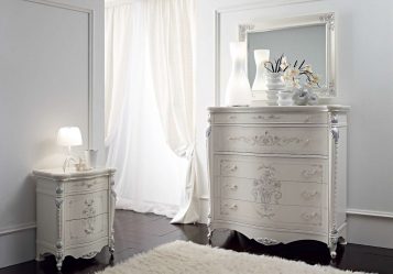 Características Dresser branco 200+ (fotos) opções (brilhante, com gavetas, sem alças)