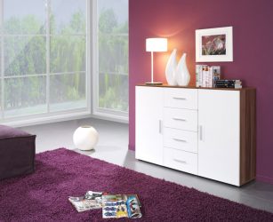 Características Dresser branco 200+ (fotos) opções (brilhante, com gavetas, sem alças)