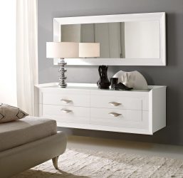 Características Dresser branco 200+ (fotos) opções (brilhante, com gavetas, sem alças)