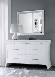 Características Dresser branco 200+ (fotos) opções (brilhante, com gavetas, sem alças)