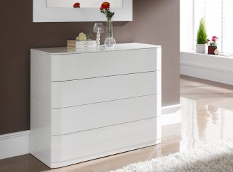 Características Dresser branco 200+ (fotos) opções (brilhante, com gavetas, sem alças)