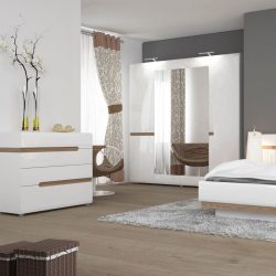 Características Dresser branco 200+ (fotos) opções (brilhante, com gavetas, sem alças)