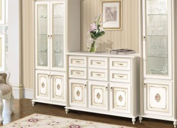 Características Dresser branco 200+ (fotos) opções (brilhante, com gavetas, sem alças)