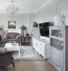 Características Dresser branco 200+ (fotos) opções (brilhante, com gavetas, sem alças)