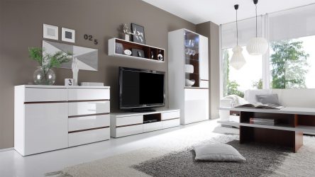 Características Dresser branco 200+ (fotos) opções (brilhante, com gavetas, sem alças)
