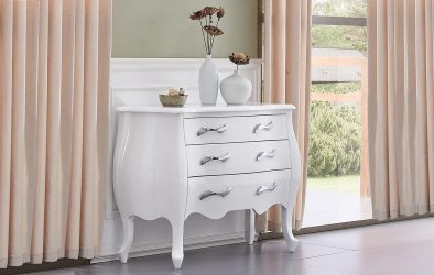 Características Dresser branco 200+ (fotos) opções (brilhante, com gavetas, sem alças)