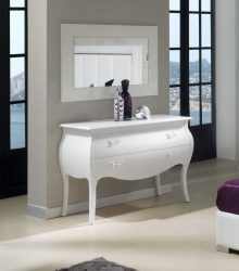 Características Dresser branco 200+ (fotos) opções (brilhante, com gavetas, sem alças)