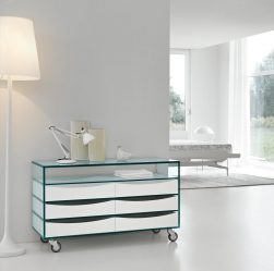 Características Dresser branco 200+ (fotos) opções (brilhante, com gavetas, sem alças)