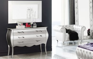 Características Dresser branco 200+ (fotos) opções (brilhante, com gavetas, sem alças)
