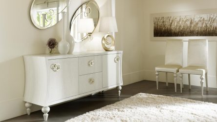 Características Dresser branco 200+ (fotos) opções (brilhante, com gavetas, sem alças)
