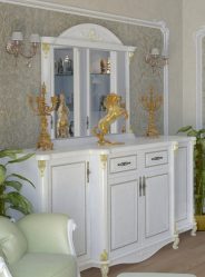 Características Dresser branco 200+ (fotos) opções (brilhante, com gavetas, sem alças)