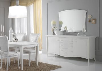 Características Dresser branco 200+ (fotos) opções (brilhante, com gavetas, sem alças)