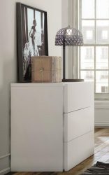 Características Dresser branco 200+ (fotos) opções (brilhante, com gavetas, sem alças)
