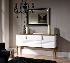 Características Dresser branco 200+ (fotos) opções (brilhante, com gavetas, sem alças)