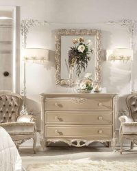 Características Dresser branco 200+ (fotos) opções (brilhante, com gavetas, sem alças)