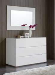 Características Dresser branco 200+ (fotos) opções (brilhante, com gavetas, sem alças)