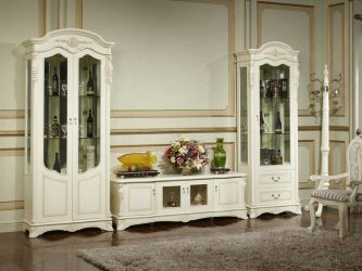 Características Dresser branco 200+ (fotos) opções (brilhante, com gavetas, sem alças)