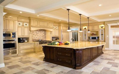 Decoração de interiores de uma grande cozinha moderna: 200 + (foto) idéias de design (cortinas, papel de parede, balcão de bar)