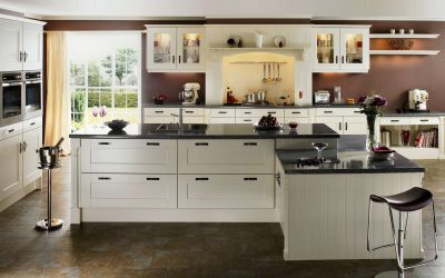 Decoração de interiores de uma grande cozinha moderna: 200 + (foto) idéias de design (cortinas, papel de parede, balcão de bar)