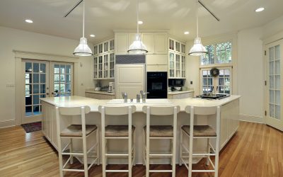 Decoração de interiores de uma grande cozinha moderna: 200 + (foto) idéias de design (cortinas, papel de parede, balcão de bar)