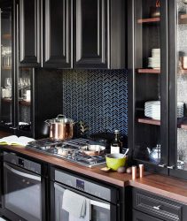 Nova tendência no mundo da cozinha - Cozinha preta no interior (mais de 220 combinações de fotos no design)