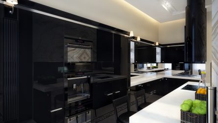 Nova tendência no mundo da cozinha - Cozinha preta no interior (mais de 220 combinações de fotos no design)
