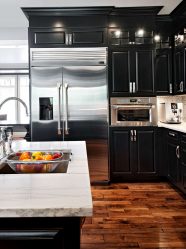 Nova tendência no mundo da cozinha - Cozinha preta no interior (mais de 220 combinações de fotos no design)