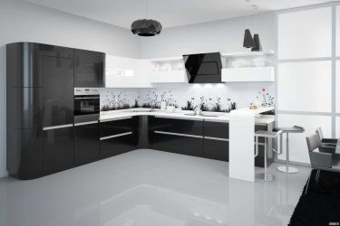 Nova tendência no mundo da cozinha - Cozinha preta no interior (mais de 220 combinações de fotos no design)