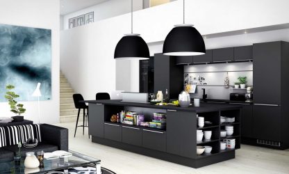 Nova tendência no mundo da cozinha - Cozinha preta no interior (mais de 220 combinações de fotos no design)