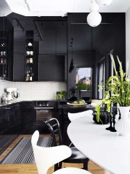 Nova tendência no mundo da cozinha - Cozinha preta no interior (mais de 220 combinações de fotos no design)