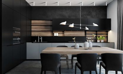 Nova tendência no mundo da cozinha - Cozinha preta no interior (mais de 220 combinações de fotos no design)