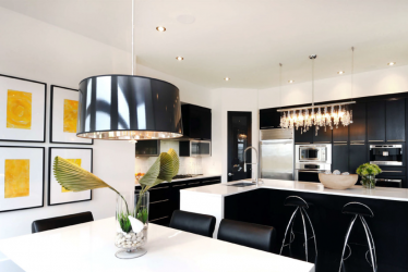 Elegante, Conforto e Beleza (mais de 170 fotos): interior em preto e branco (sala de estar, quarto, cozinha)