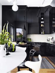 Elegante, Conforto e Beleza (mais de 170 fotos): interior em preto e branco (sala de estar, quarto, cozinha)