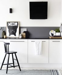 Elegante, Conforto e Beleza (mais de 170 fotos): interior em preto e branco (sala de estar, quarto, cozinha)