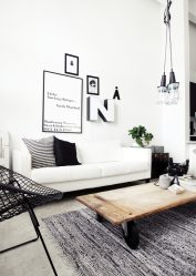 Elegante, Conforto e Beleza (mais de 170 fotos): interior em preto e branco (sala de estar, quarto, cozinha)