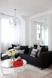 Elegante, Conforto e Beleza (mais de 170 fotos): interior em preto e branco (sala de estar, quarto, cozinha)