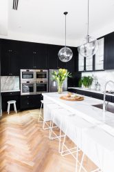 Elegante, Conforto e Beleza (mais de 170 fotos): interior em preto e branco (sala de estar, quarto, cozinha)