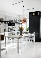 Elegante, Conforto e Beleza (mais de 170 fotos): interior em preto e branco (sala de estar, quarto, cozinha)