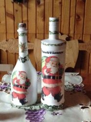Garrafas de decoupage para o Ano Novo (mais de 170 fotos). Jóias DIY. Novas ideias e workshops