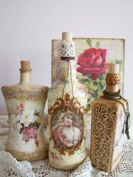 Garrafas de decoupage para o Ano Novo (mais de 170 fotos). Jóias DIY. Novas ideias e workshops