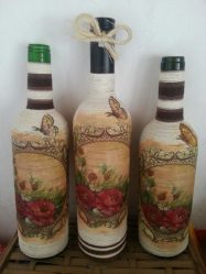 Garrafas de decoupage para o Ano Novo (mais de 170 fotos). Jóias DIY. Novas ideias e workshops