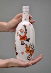 Garrafas de decoupage para o Ano Novo (mais de 170 fotos). Jóias DIY. Novas ideias e workshops