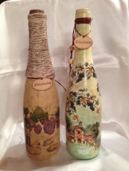 Garrafas de decoupage para o Ano Novo (mais de 170 fotos). Jóias DIY. Novas ideias e workshops