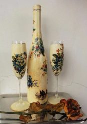 Garrafas de decoupage para o Ano Novo (mais de 170 fotos). Jóias DIY. Novas ideias e workshops